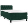 vidaXL Cama com molas/colch&atilde;o 80x200 cm veludo verde-escuro