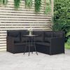 vidaXL 2 pcs conjunto de sof&aacute;s formato L c/ almofad&otilde;es vime PE preto