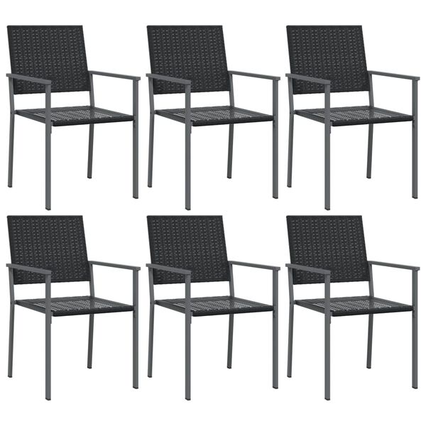 vidaXL 7 pcs conjunto de jantar p/ jardim vime PE e a&ccedil;o