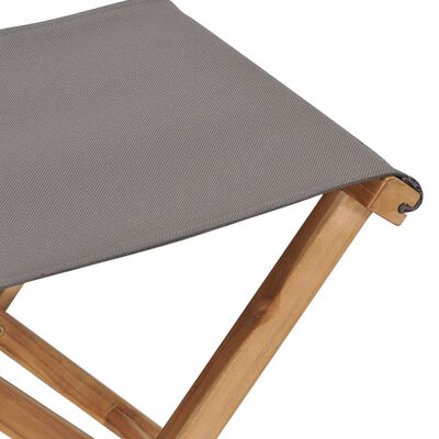 vidaXL Cadeiras dobráveis 2 pcs teca maciça e tecido cinzento-escuro