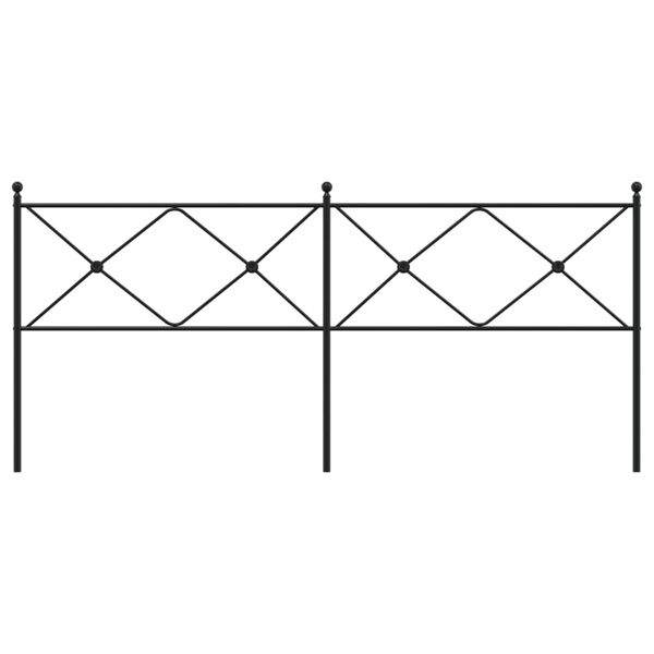 vidaXL Cabeceira de cama 193 cm metal preto