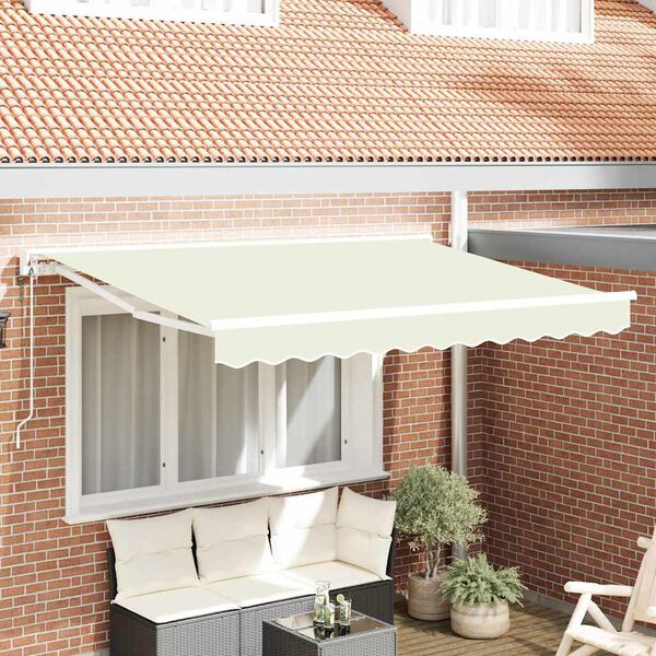 vidaXL Toldo Retr&aacute;til Creme 300 x 200 cm Poli&eacute;ster e Metal
