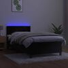 vidaXL Cama box spring c/ colch&atilde;o/LED 80x200 cm veludo preto