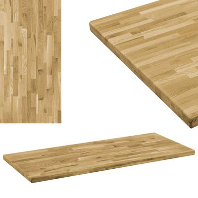 vidaXL Tampo de mesa madeira carvalho maciça retangular 44 mm 120x60cm