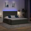 vidaXL Cama com luzes de tira LED Cinza Escuro 200 x 200 cm tecido