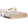 vidaXL Estrutura de cama com cabeceira 200x200 cm pinho maci&ccedil;o