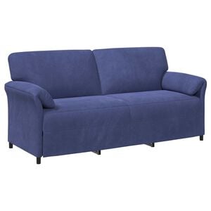 vidaXL Sof&aacute; de 3 Lugares Azul Pol&iacute;cia 198 x 83 x 95 cm Veludo