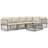 vidaXL 6 pcs conjunto lounge de jardim c/ almofad&otilde;es vime PE antracite