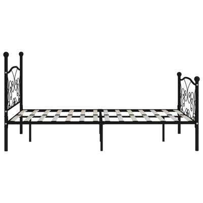 vidaXL Estrutura de cama com estrado de ripas 120x200 cm metal preto