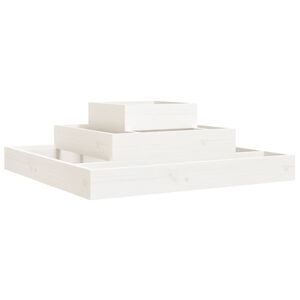 vidaXL Vaso/floreira 80x80x27 cm pinho maci&ccedil;o branco
