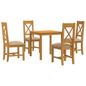 vidaXL Conjunto de sala de jantar 5 unid. Bege