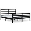 vidaXL Estrutura de cama king 150x200 cm pinho maci&ccedil;o preto