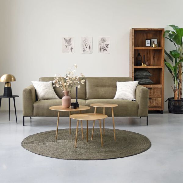 LABEL51 Tapete de juta redondo 180x180 cm XXL tropa