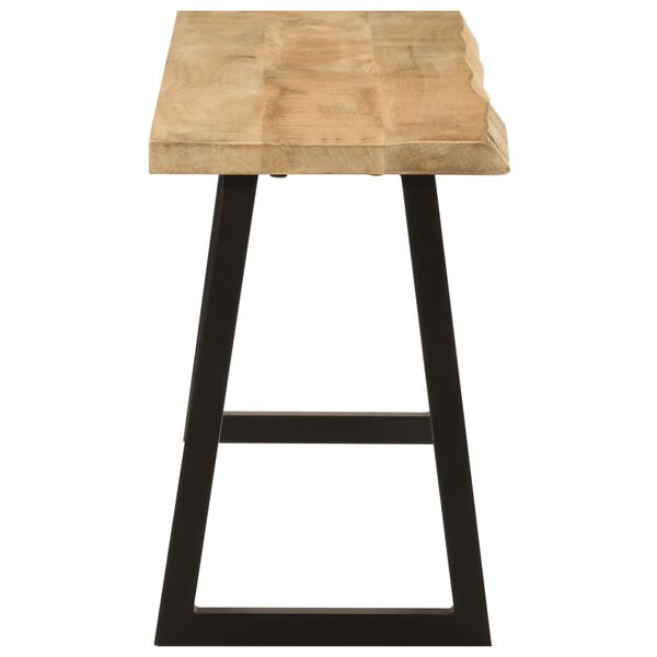 vidaXL Banco com bordas vivas 105 cm madeira de mangueira maciça