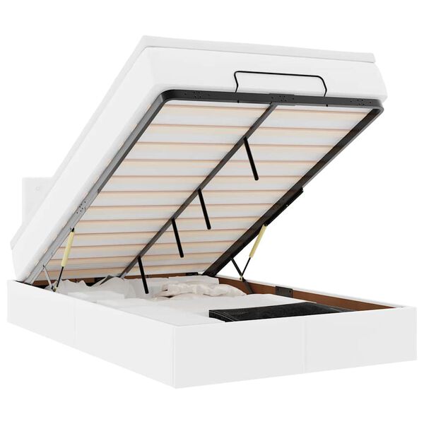 vidaXL Cama otomana com colchões & LEDs 120x190 cm couro artificial