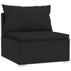 vidaXL 9 pcs conjunto lounge de jardim c/ almofad&otilde;es vime PE preto