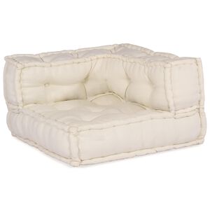 vidaXL Unidade de Sof&aacute; Modular Tecido Creme 210 x 140 x 56 cm