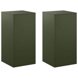 vidaXL Suporte para Plantas 2 pcs Verde-Azeitona 40 x 40 x 80 cm A&ccedil;o