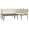 vidaXL Conjunto de sof&aacute;s de jardim c/ almofad&otilde;es a&ccedil;o/textilene preto