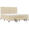 vidaXL Cama Box com colch&atilde;o com cabeceira Creme 200 x 200 cm tecido