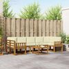 vidaXL Conjunto de Sof&aacute;s para Exterior 8 pcs Natural e Creme