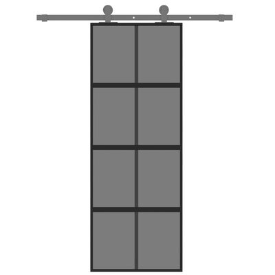 vidaXL Porta deslizante 76x205 cm vidro temperado e alumínio preto