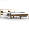 vidaXL Estrutura de cama 140x190 cm pinho maci&ccedil;o castanho mel