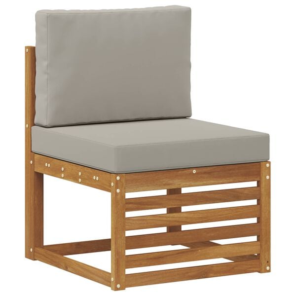 vidaXL Conjunto de Sof&aacute; Sectional 7 pcs Cinza Natural e Claro