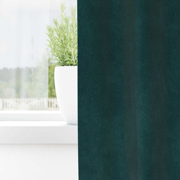 vidaXL Cortinas opacas 2 pcs Verde Escuro 140 x 140 cm Veludo