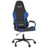 vidaXL Cadeira de gaming couro artificial preto e azul