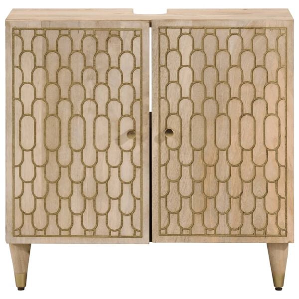 vidaXL Arm&aacute;rio para lavat&oacute;rio 62x33x58 cm madeira de mangueira maci&ccedil;a