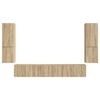 vidaXL Conjunto de m&oacute;vel de TV Montado na parede 4 pcs Carvalho Sonoma