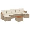 vidaXL 8 pcs conjunto de sof&aacute;s p/ jardim com almofad&otilde;es vime PE bege