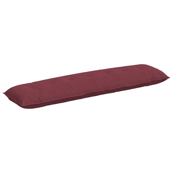 vidaXL Travesseiro para Costas Vinho Vermelho 200 x 19 x 50 cm tecido