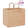 vidaXL Sacos de papel 250 unid com al&ccedil;as castanho 32x22x28 cm