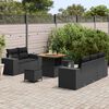 vidaXL Conjunto de Sof&aacute; de Jardim 8 pcs Preto Rattan de Polipropileno