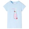 vidaXL T-shirt de crian&ccedil;a azul-suave 140