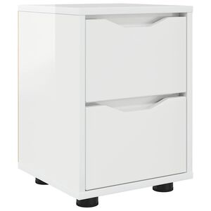 vidaXL Mesa-de-cabeceira com gaveta Branco Brilhante 30,5 x 30 x 43 cm