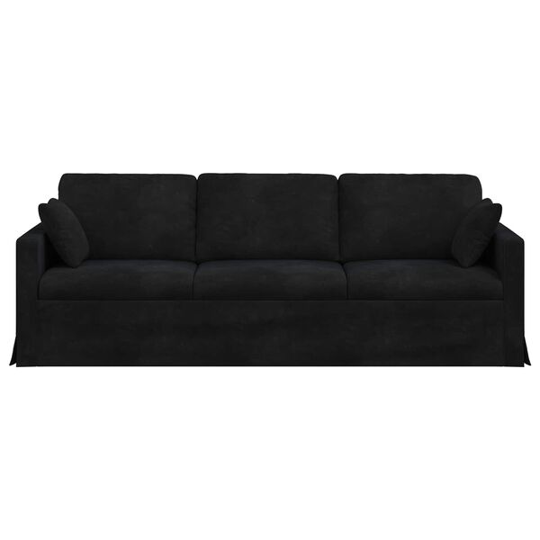 vidaXL Sof&aacute; Preto 228 x 78 x 80 cm Veludo