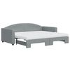 vidaXL Sof&aacute;-cama c/ gavet&atilde;o e colch&otilde;es 90x190 cm tecido cinzento-claro