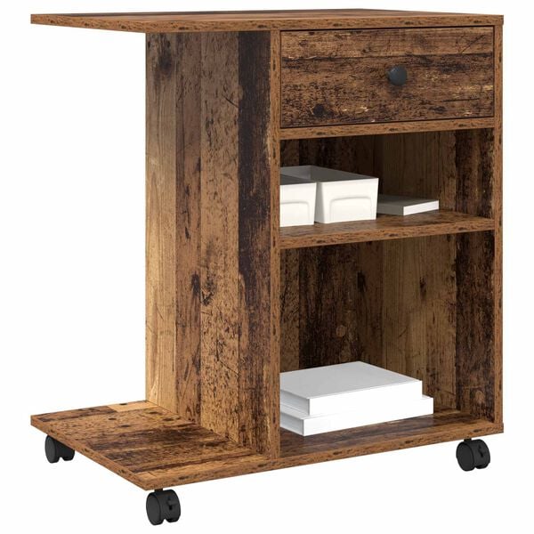 vidaXL Suporte para Impressora Liso Madeira antiga 60 x 40 x 68.5 cm