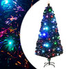 vidaXL &Aacute;rvore de Natal pr&eacute;-iluminada c/ suporte e LED 180 cm fibra &oacute;tica