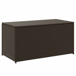 vidaXL Caixa de arruma&ccedil;&atilde;o para jardim 100x50x50 cm vime PE castanho