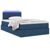 vidaXL Cama com arruma&ccedil;&atilde;o e LED Azul 120 x 200 cm Poli&eacute;ster
