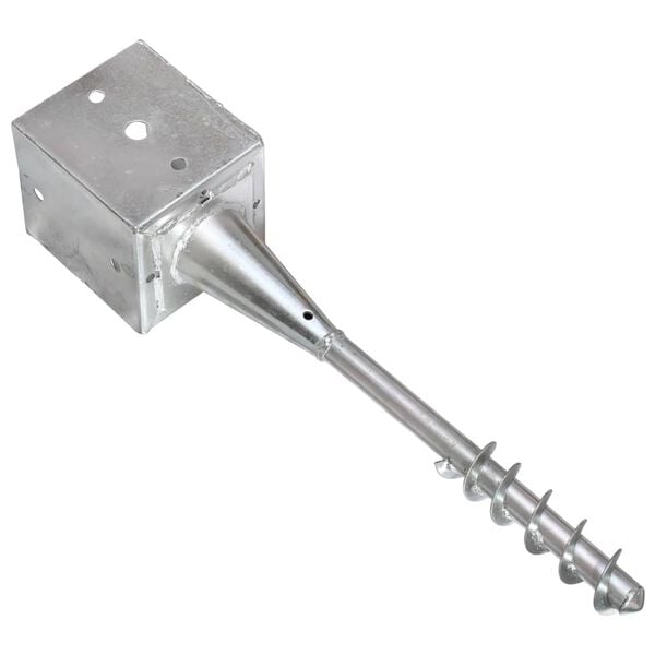 vidaXL Estacas de enterrar 6 pcs 12x12x56 cm a&ccedil;o galvanizado prateado