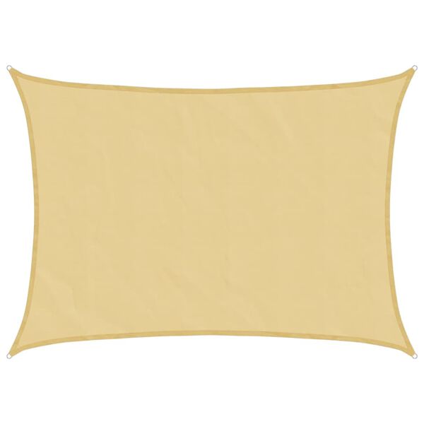 vidaXL Para-sol estilo vela 8x6 m oxford 100% poli&eacute;ster cor areia