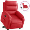 vidaXL Poltrona reclin&aacute;vel elevat&oacute;ria el&eacute;trica couro artif. vermelho