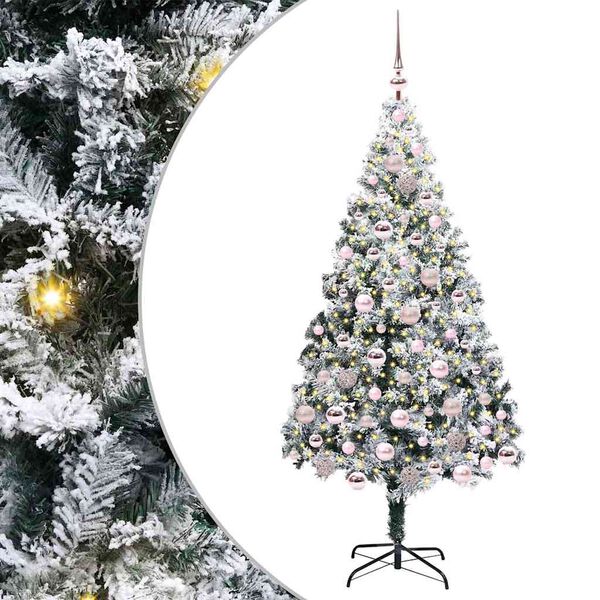 vidaXL &Aacute;rvore de Natal Artificial Branco 180 cm PVC, A&ccedil;o e Pl&aacute;stico