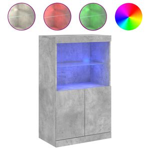 vidaXL Aparador com luzes LED 60,5x37x100 cm cinzento cimento
