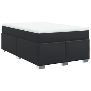 vidaXL Cama boxspring com colch&atilde;o 120x190 cm couro artificial preto